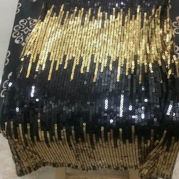 LUXE Evening black and gold sequin Dress/ XS - Picture 7 of 7